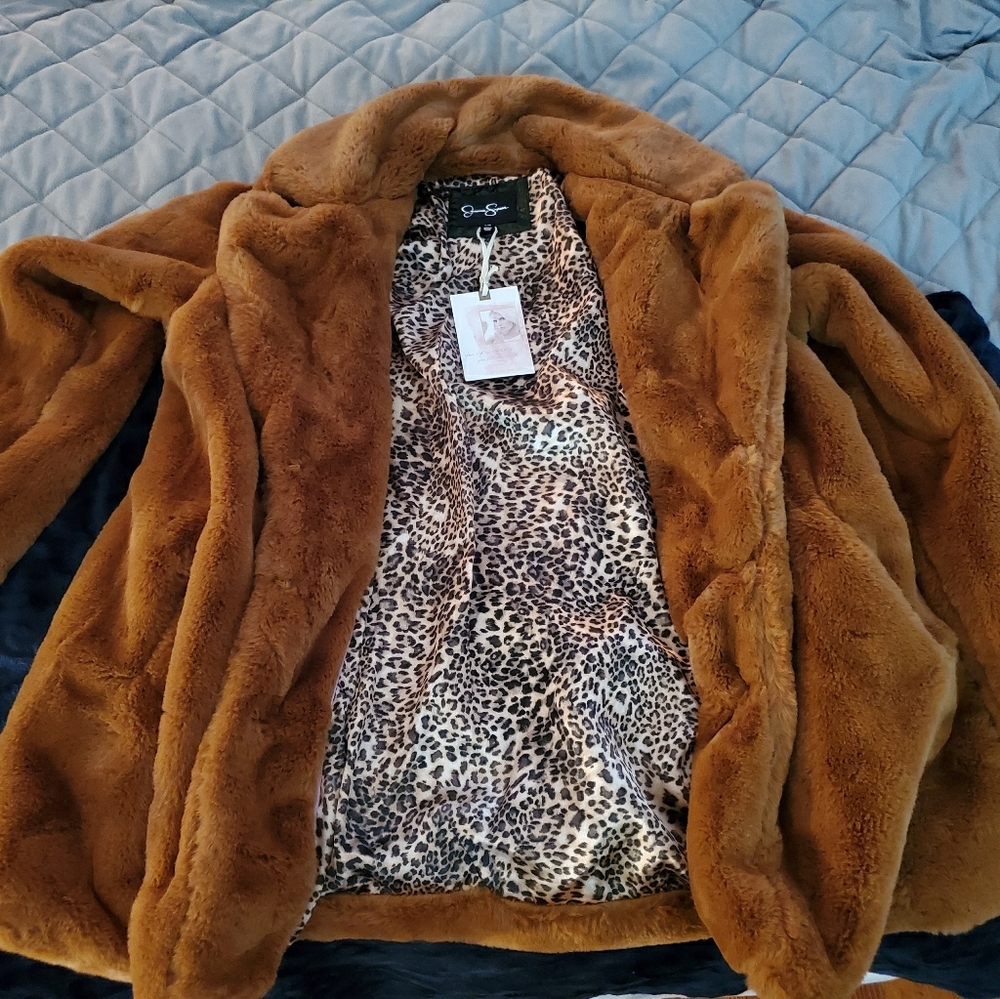 Jessica Simpson faux fur coat